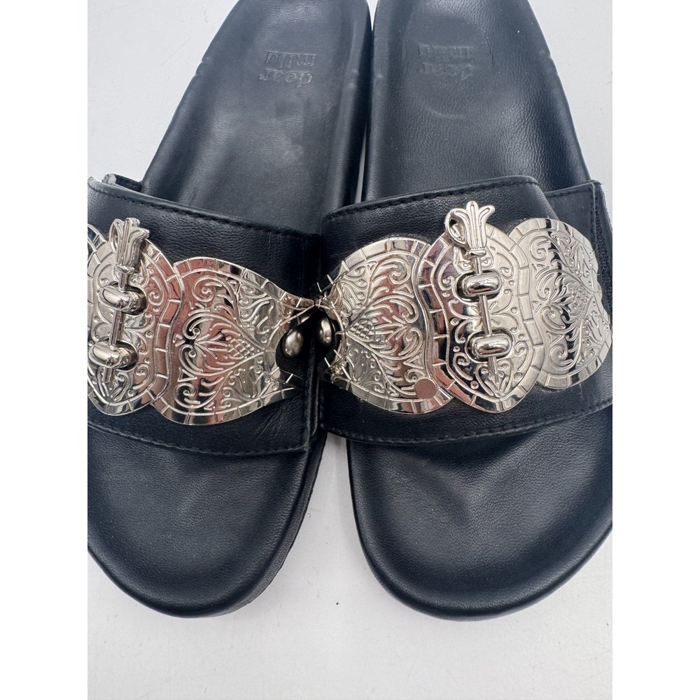 Dear Milu Gypsy Biker Interchangeable Leather Slides 40 Black Boho Australia - Picture 5 of 14